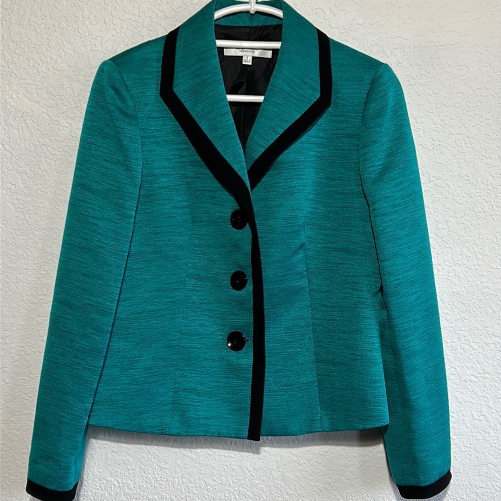 Jones Studio teal and black blazer, size 6